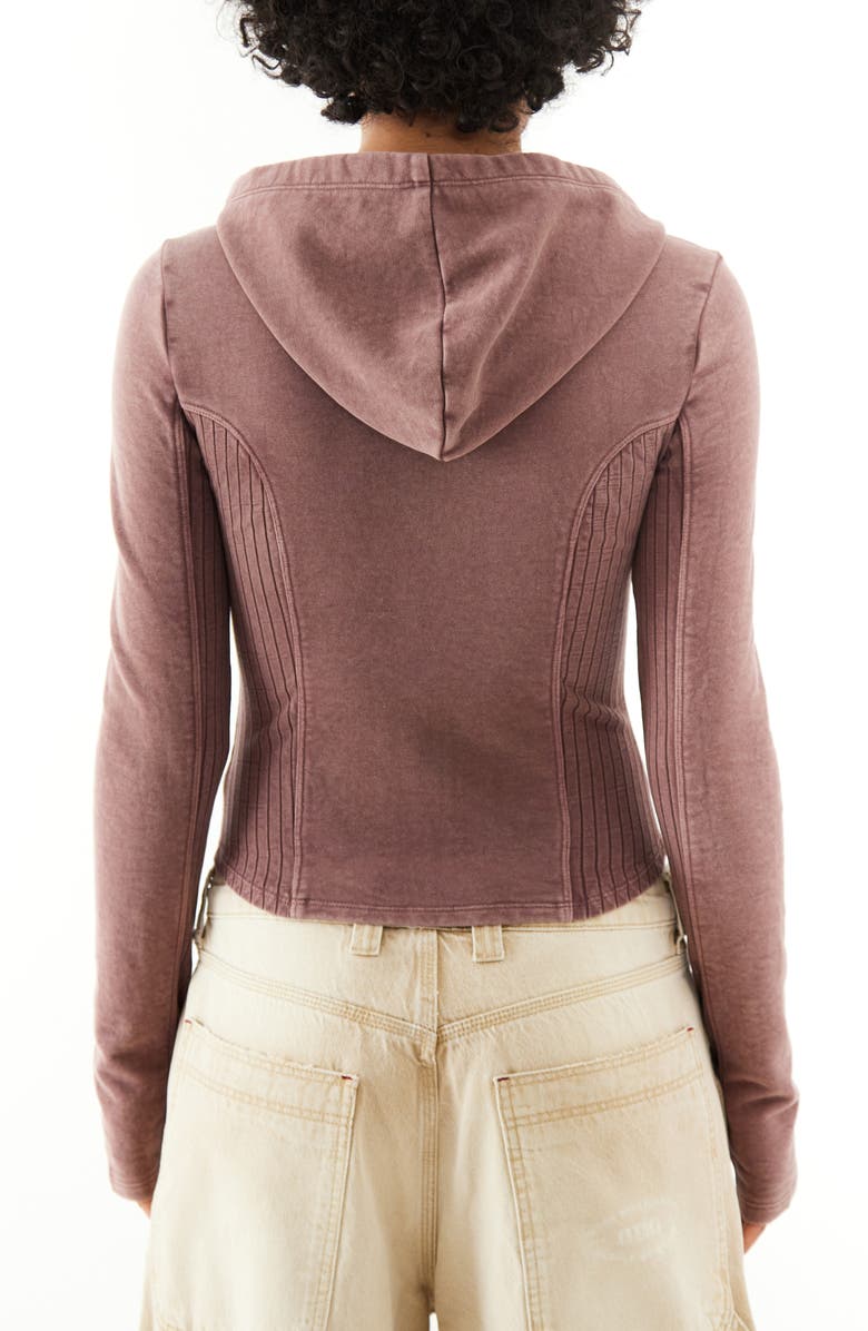 BDG Urban Outfitters Panelled Zip-Up Hoodie, Alternate, color, Brown