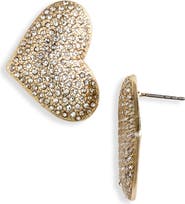 NORDSTROM RACK Pavé Crystal Heart Stud Earrings