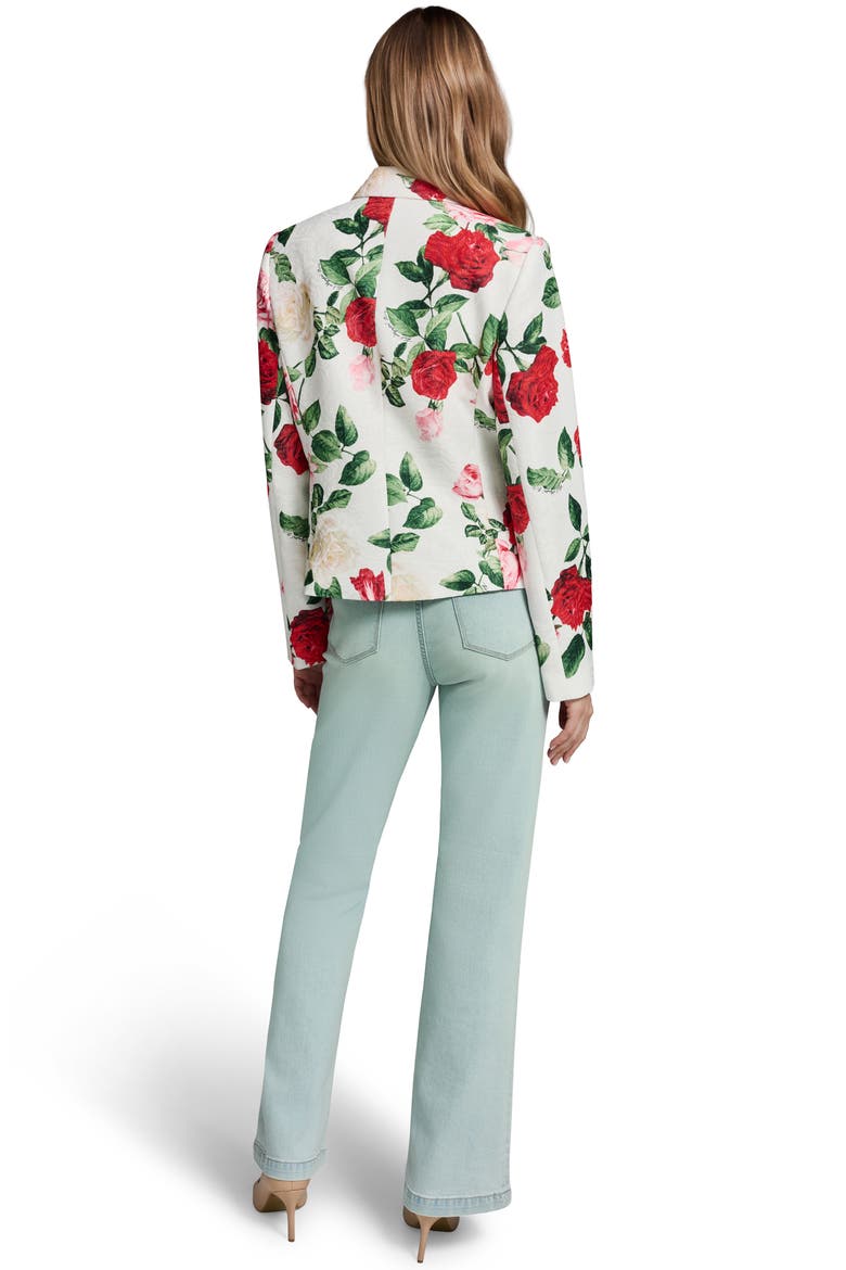 Rose Print Floral Jacquard Jacket, Alternate, color, SOFT WHITE MULTI
