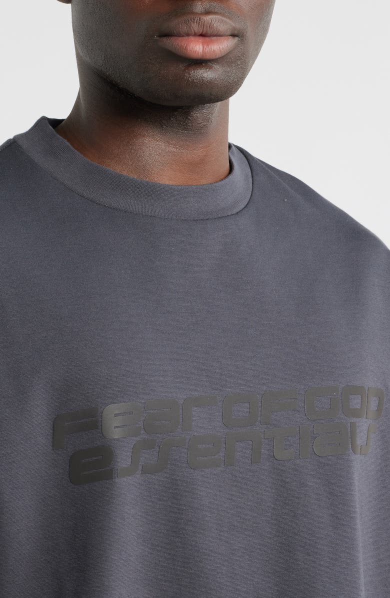 Fear of God Essentials '90s Long Sleeve Logo Graphic T-Shirt, Alternate, color, Iron Grey