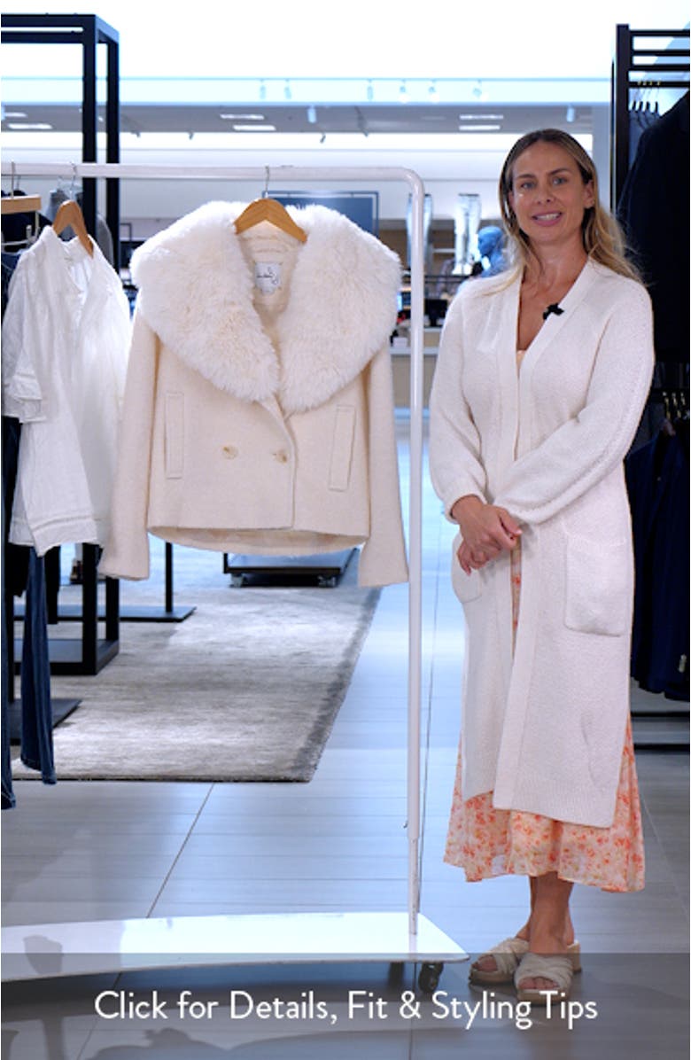 Peacoat with Removable Faux Fur Collar, sales video thumbnail