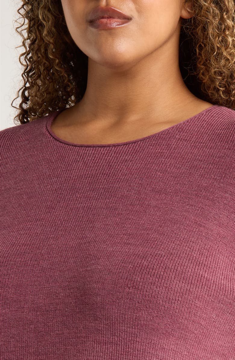 Eileen Fisher Crewneck Wool Sweater, Alternate, color, Tea Rose