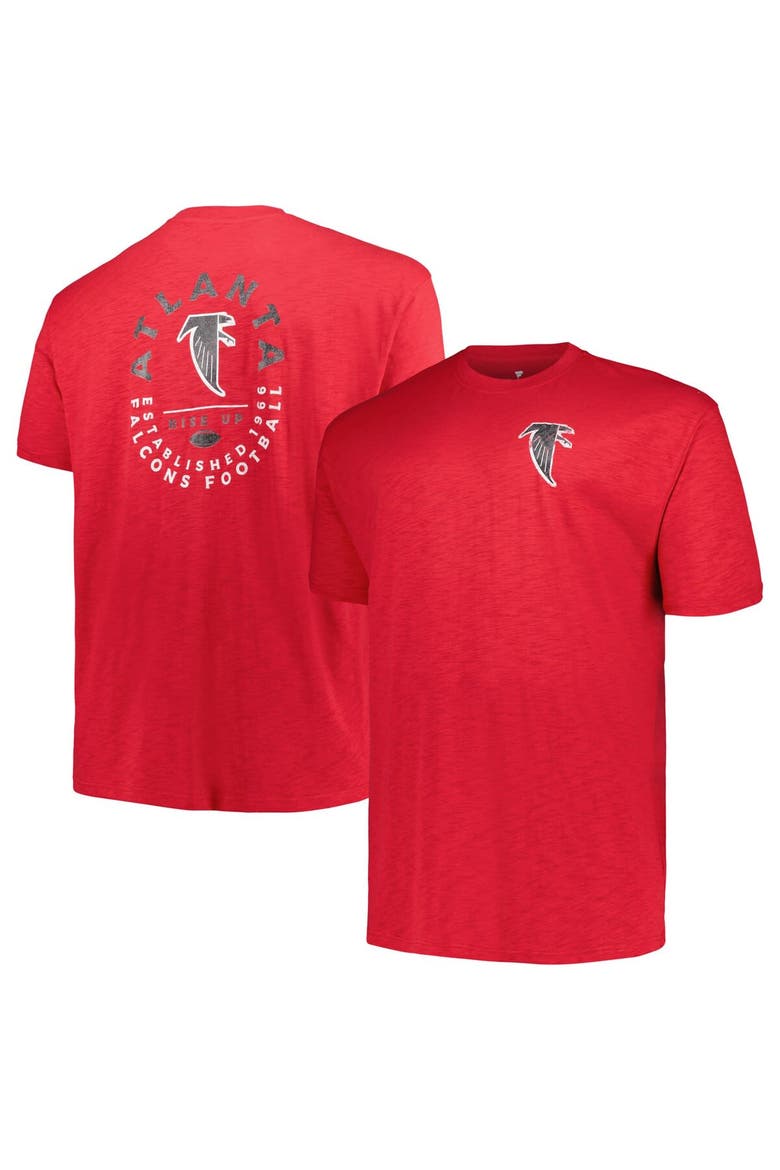 Men's Profile Red Atlanta Falcons Big & Tall Two-Hit Throwback T-Shirt, Main, color, Red