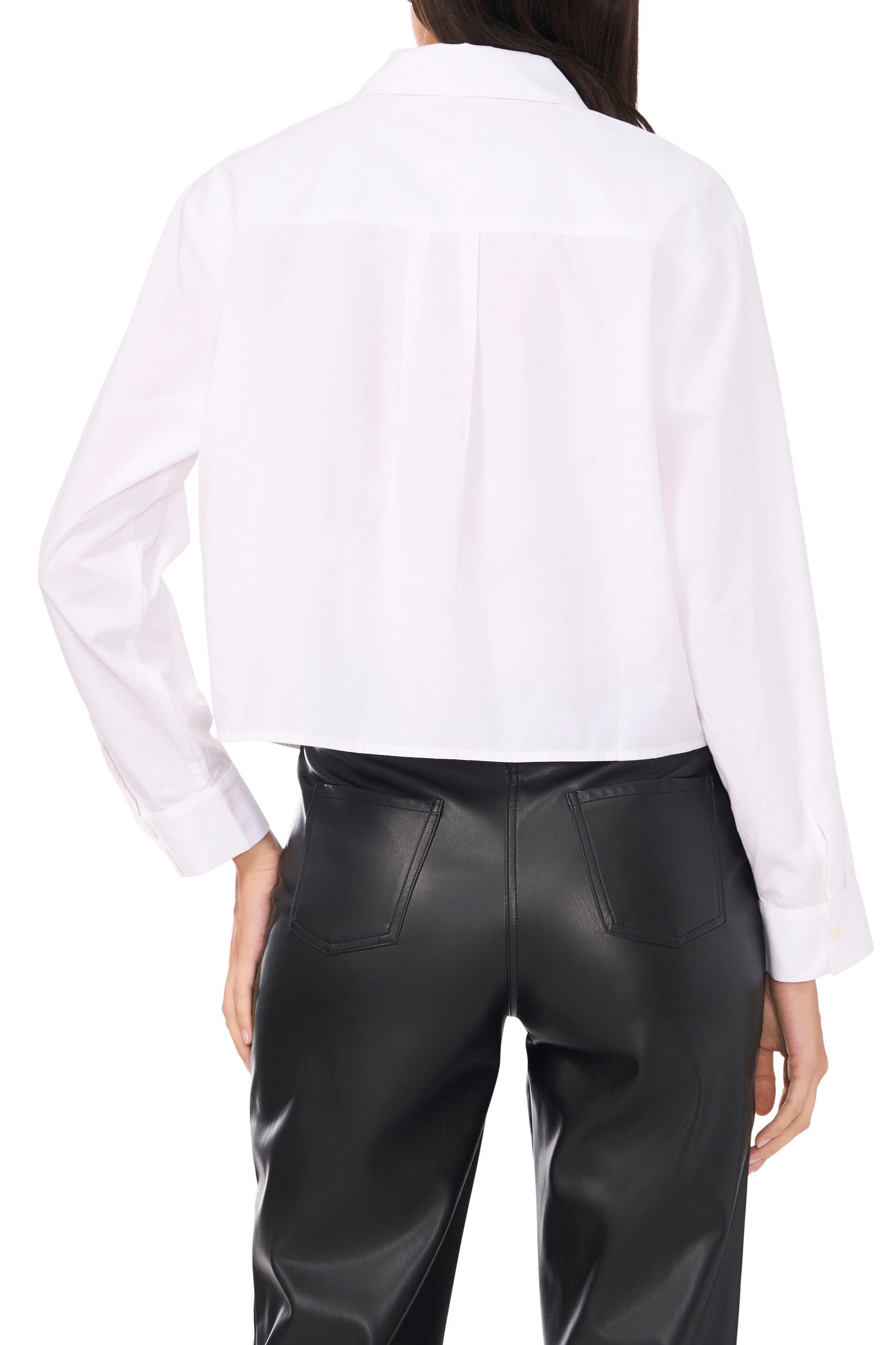 Vince Camuto Rivet Detail Crop Button-Up Shirt (Women) | Nordstromrack