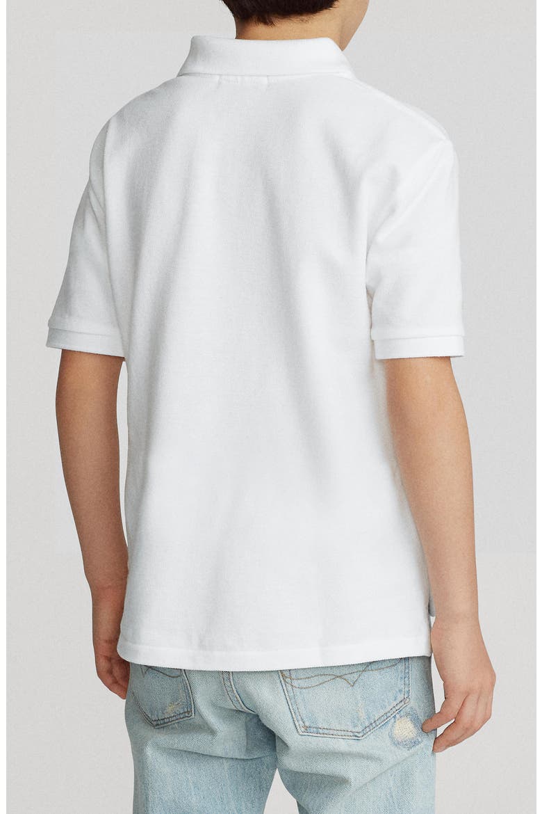 Kids' Solid Cotton Piqué Knit Polo, Alternate, color, WHITE