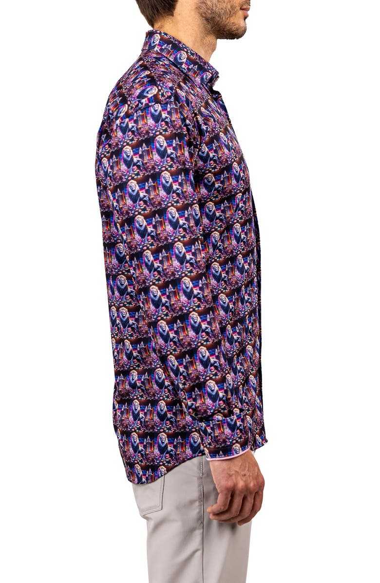 Maceoo Fibonacci Stretch Ascension 3320 Contemporary Fit Button-Up Shirt, Alternate, color, Pink