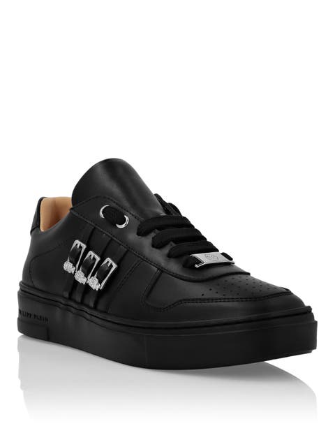 Nappa Leather Lo-Top Sneakers Skull Logo Women