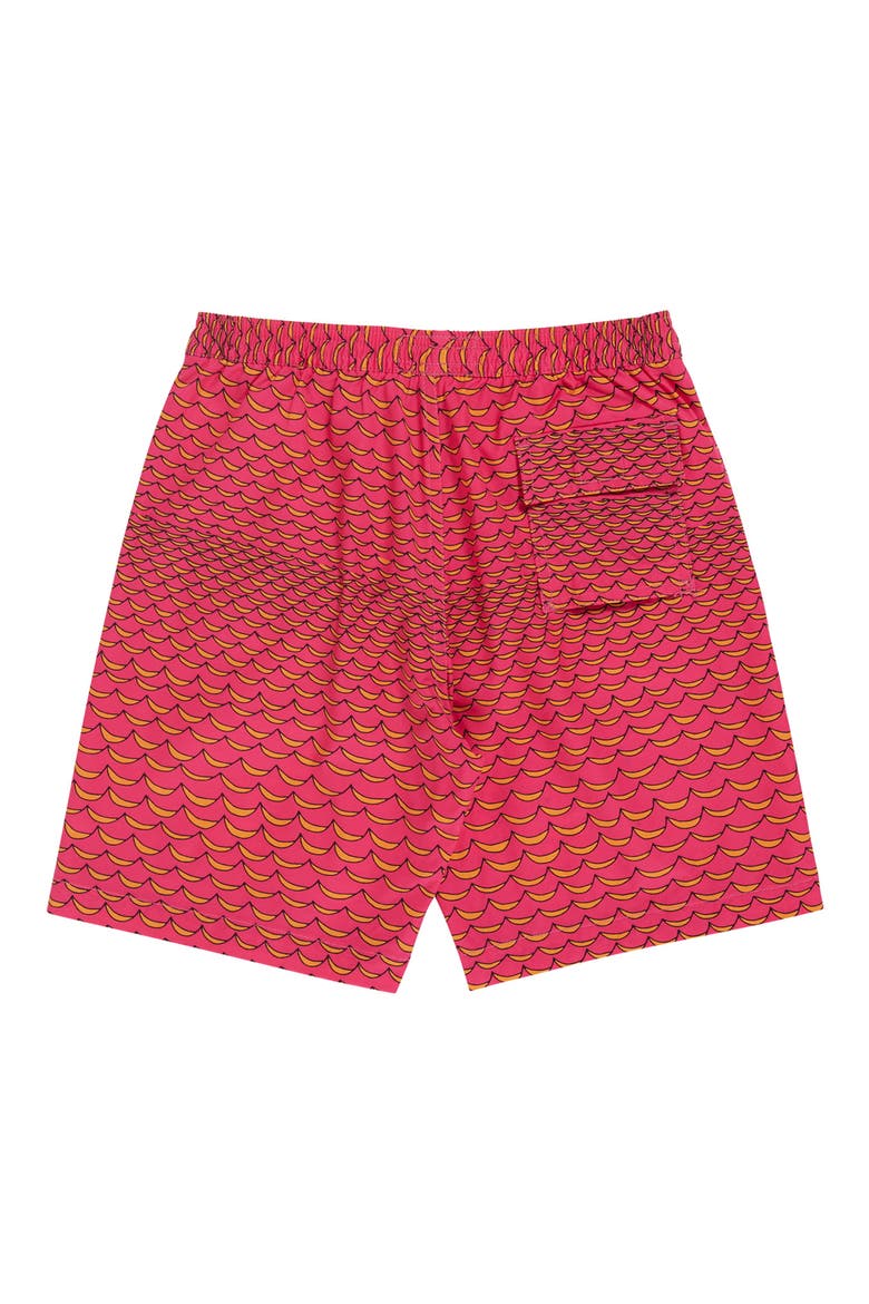 Kids' Haines Wave Pattern Swim Trunks, Alternate, color, 671 NEON MAGENTA