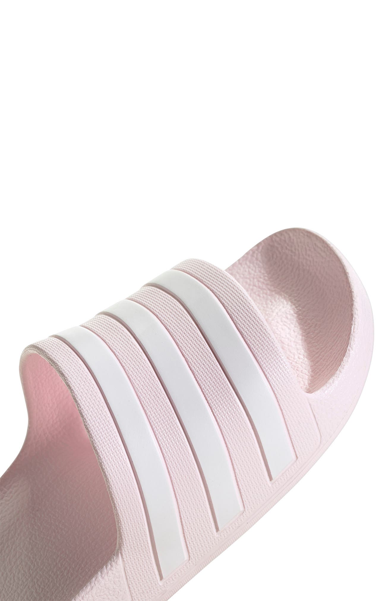 adidas Adilette Aqua Slide Sandal, Alternate, color, Almost Pink/White