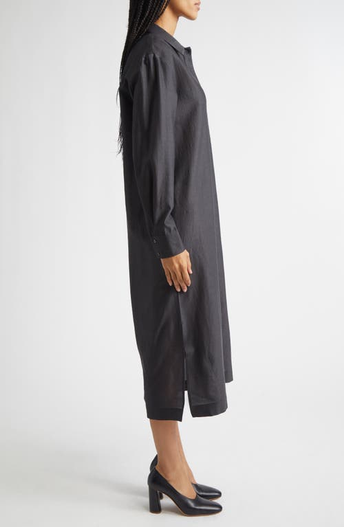 Paloma Wool Espon Long Sleeve Wool & Silk Midi Shirtdress In Gray