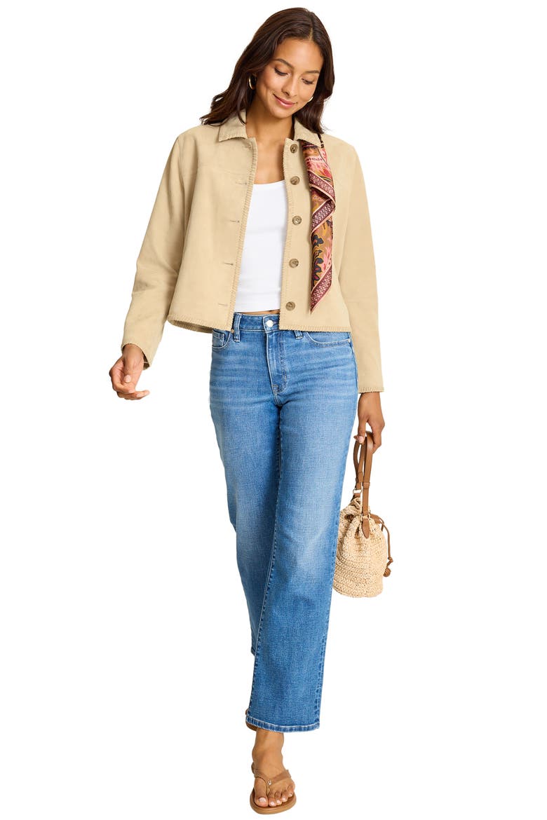 Whipstitched Suede Jacket, Alternate, color, WISTFUL BEIGE