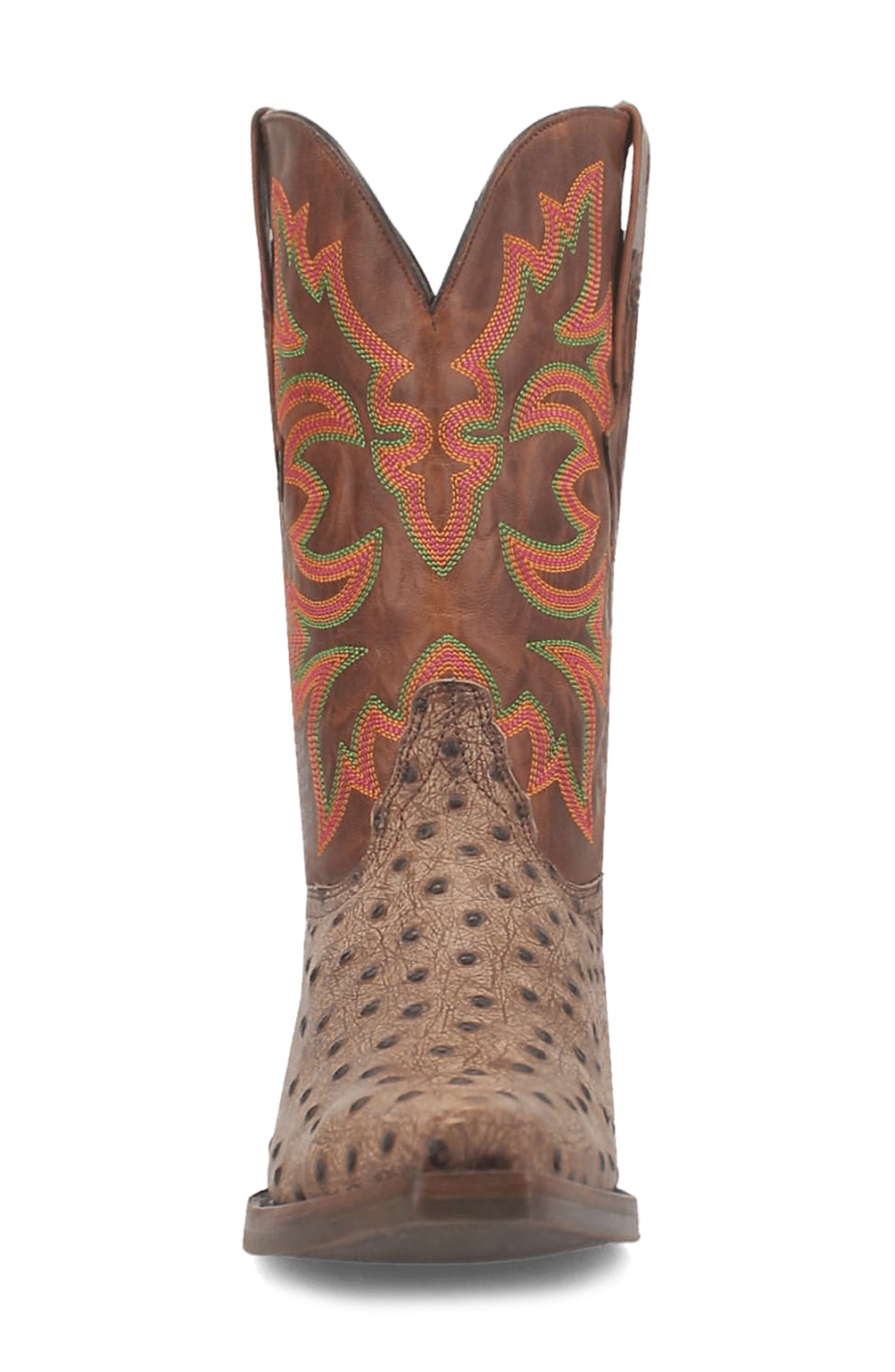 Outlaw Ostrich Embossed Cowboy Boot, Alternate, color, CEMENT