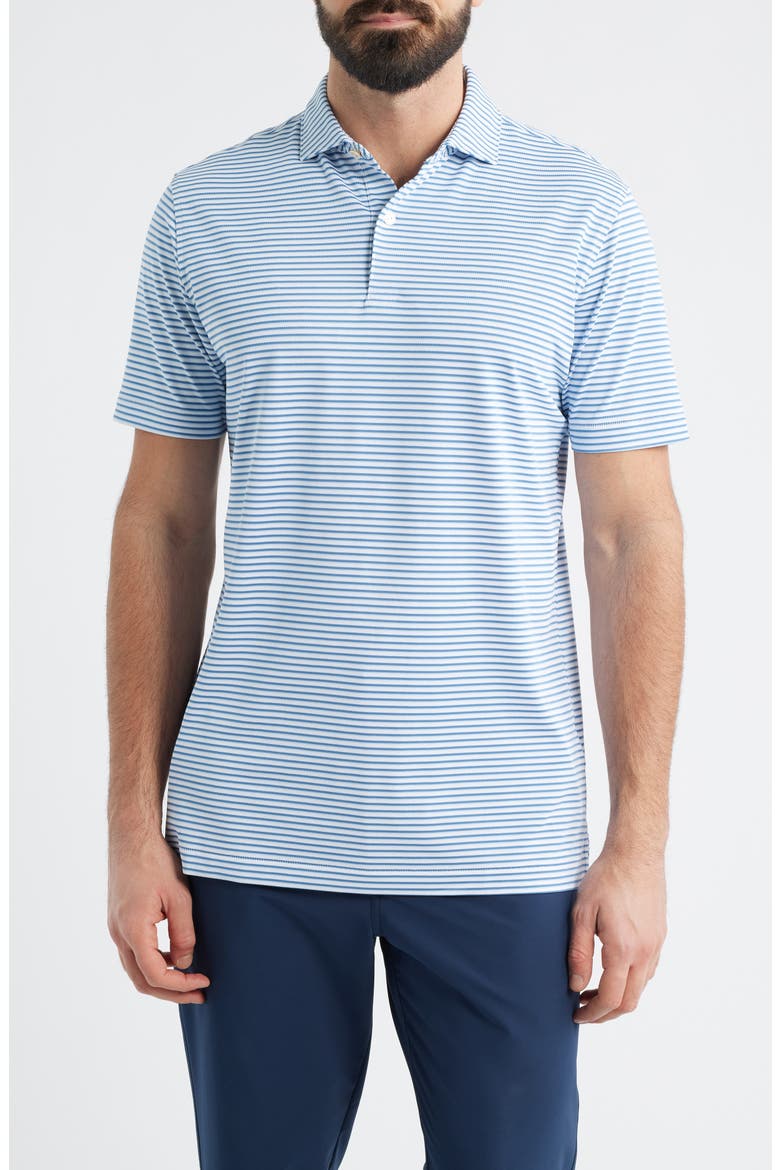 Tempo Performance Piqué Golf Polo, Main, color, WHITE / STORM