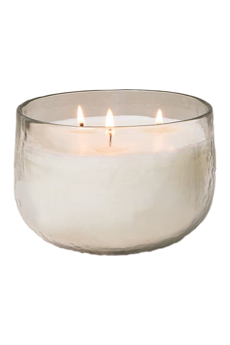 Pebbled Triple-Wick Candle Bowl, Main, color, White