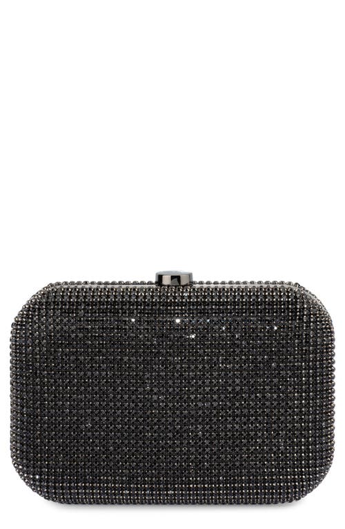 Olga Berg Rae Crystal Frame Clutch In Black