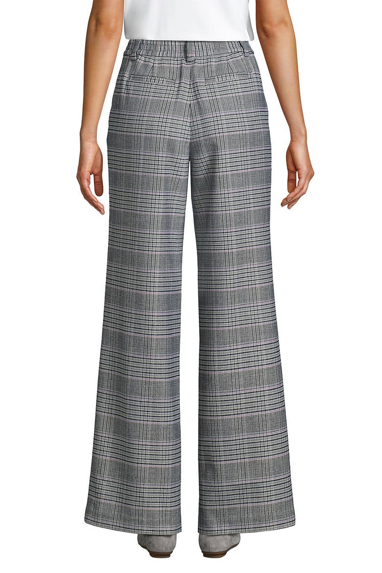 Brushed Flannel High Rise Pleated Wide Leg Pants, Alternate, color, Pink Amethyst Glen Plaid