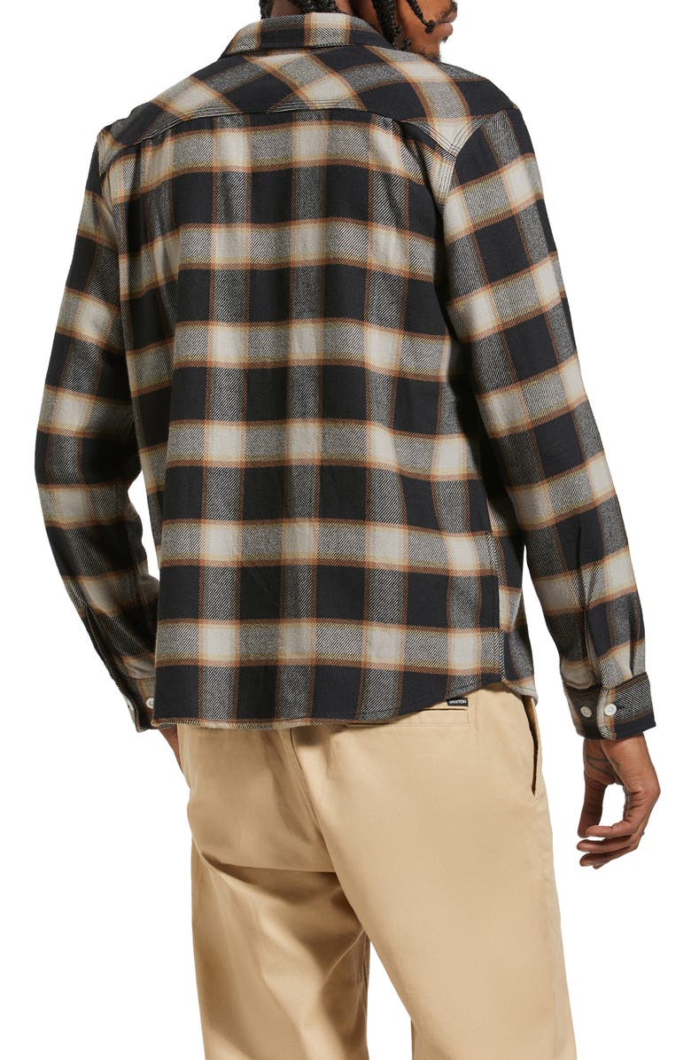 Brixton Bowery Oversize Plaid Flannel Button-Up Shirt, Alternate, color, 