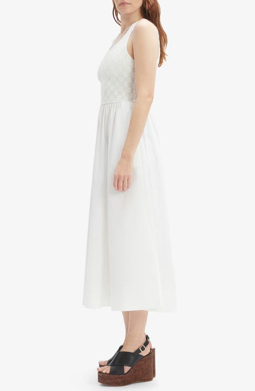 Bardot Bryony Lace Poplin Midi Dress In White