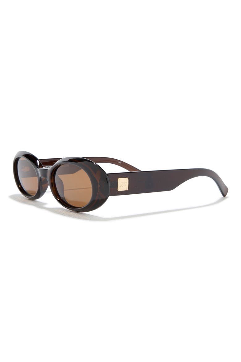 Work It 53mm Polarized Oval Sunglasses, Alternate, color, COCOA