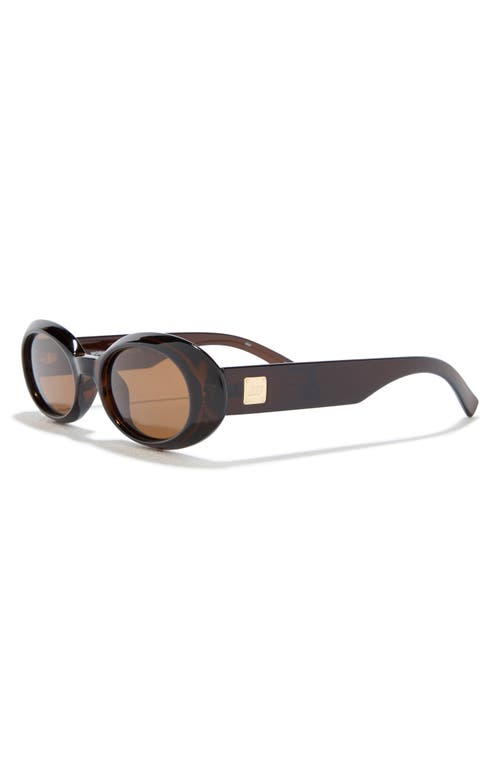 Le Specs Work It 53mm Polarized Oval Sunglasses In Brown