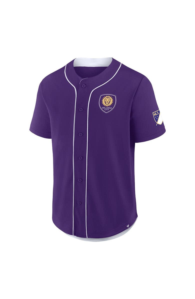 FANATICS Men's Fanatics Purple Orlando City SC Injury Time Baseball Jersey, Alternate, color,
