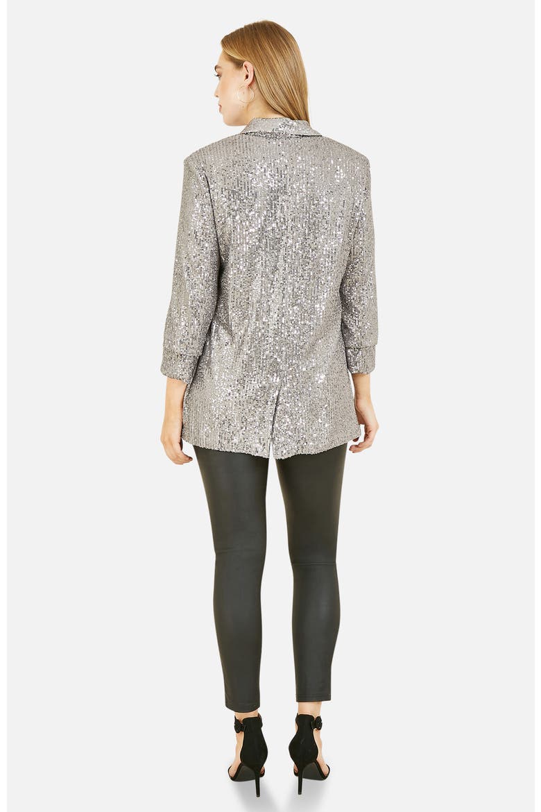 Sequin Blazer, Alternate, color, Silver