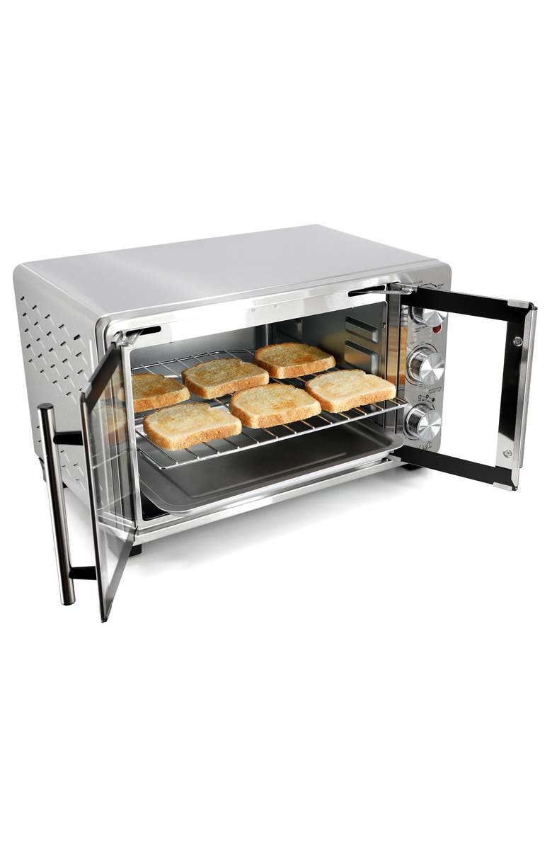 Megachef French Door Multi-Function Electric Toaster Oven with Temperature Control and Timer, Alternate, color, Grey