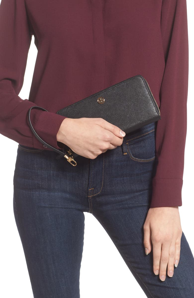 Tory Burch Robinson Leather Passport Continental Wallet, Alternate, color,