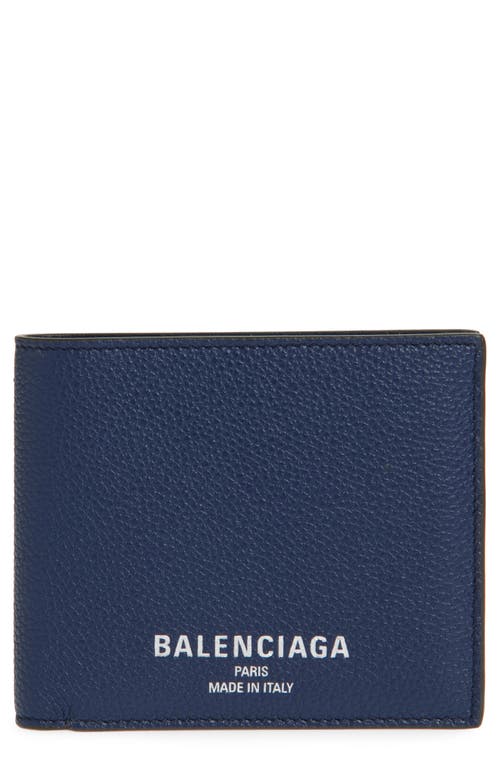 Balenciaga Leather Bifold Wallet In 4032 Midnight Blue