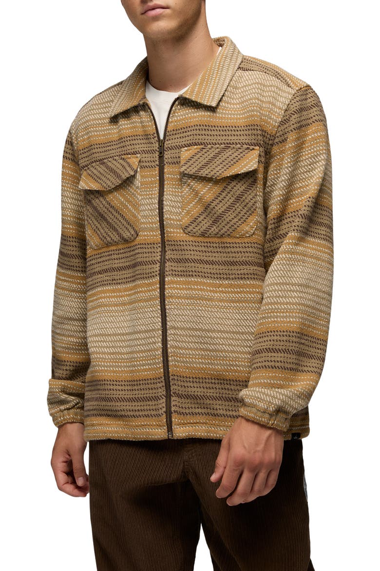 Heritage Flannel Zip-Up Shirt, Main, color, DARK ROAST