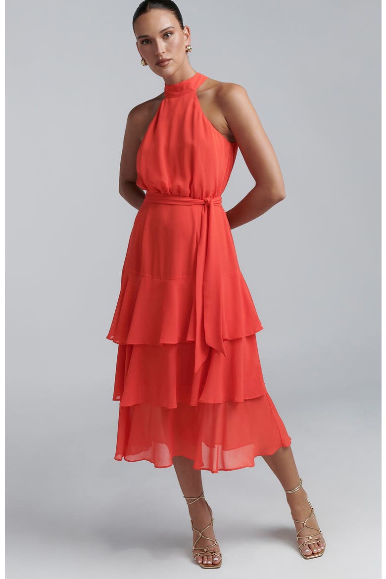 Tony Midi Dress, Alternate, color, Coral