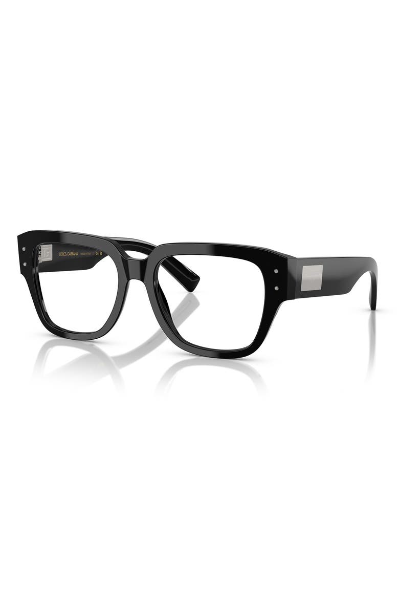 Dolce&Gabbana 54mm Square Optical Glasses, Alternate, color, Black