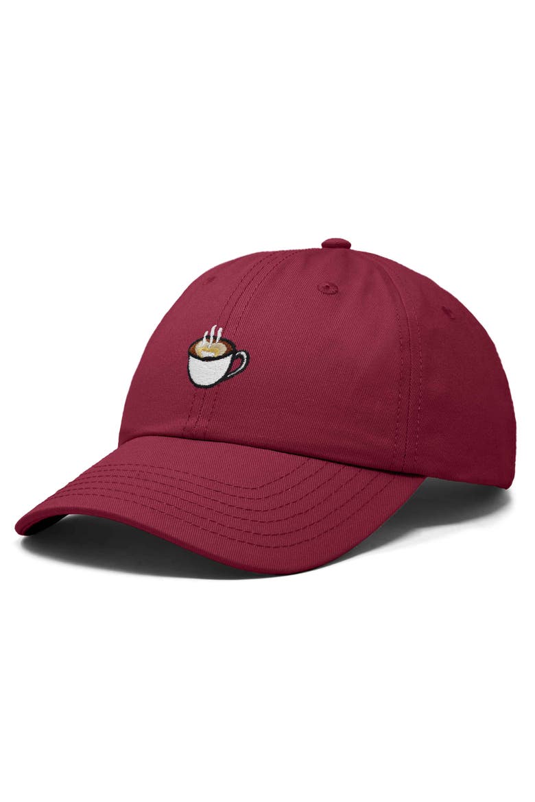 Cappuccino Embroidered Casual Cap, Alternate, color, Maroon