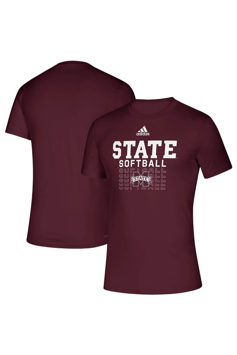 Men's adidas Maroon Mississippi State Bulldogs Locker Repeat Softball Creator AEROREADY T-Shirt, Main, color, Maroon