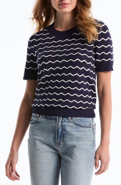Chevron Short Sleeve Sweater