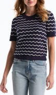 Laundry by Shelli Segal Chevron Short Sleeve Sweater