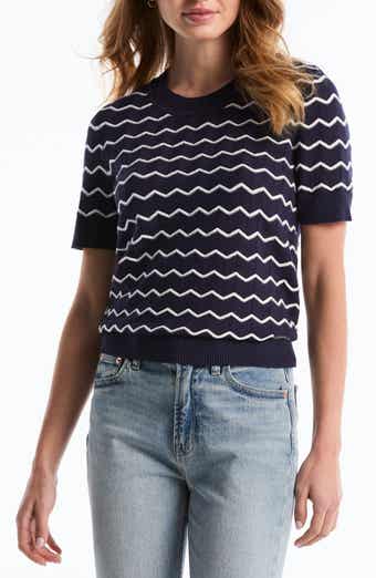 Laundry by Shelli Segal Chevron Short Sleeve Sweater