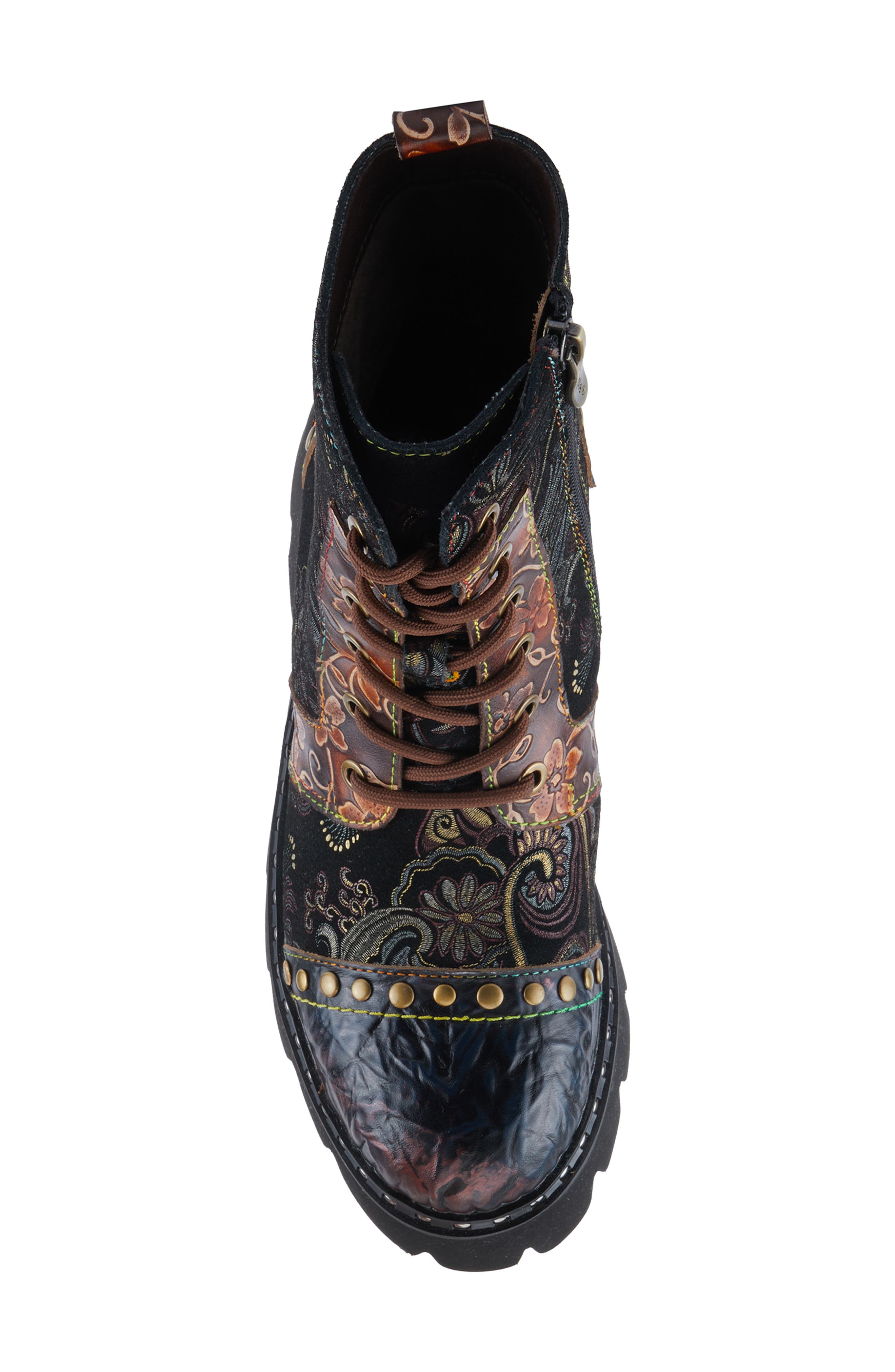 L'Artiste by Spring Step Severity Combat Boot, Alternate, color, Brown Multi