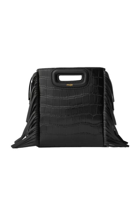 Mini embossed-leather M bag with chain