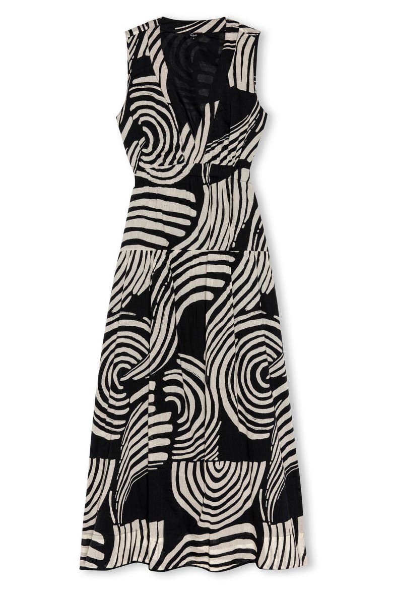 Genevieve Cutout Tiered Cotton Sundress, Alternate, color, ONYX WAVES