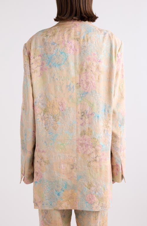 Shop Dries Van Noten Basti Floral Jacquard Single Breasted Blazer In Light Pink