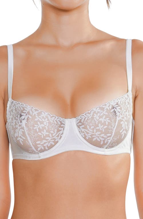 Huit Amoureuse Embroidered Lace Underwire Bra In White
