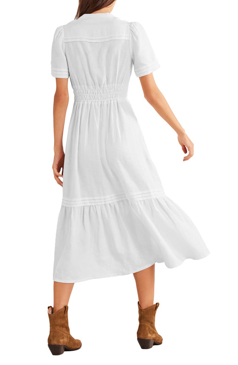 Boden Pintuck Shirred Linen Dress, Alternate, color, 