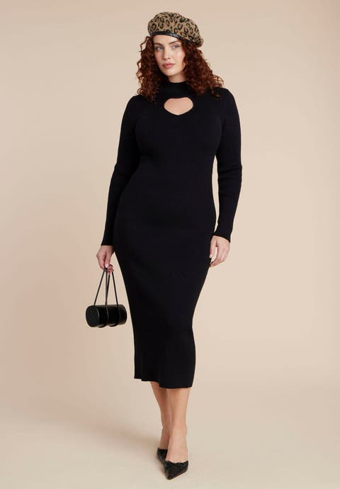 Heart Cutout Midi Dress (Plus Available)