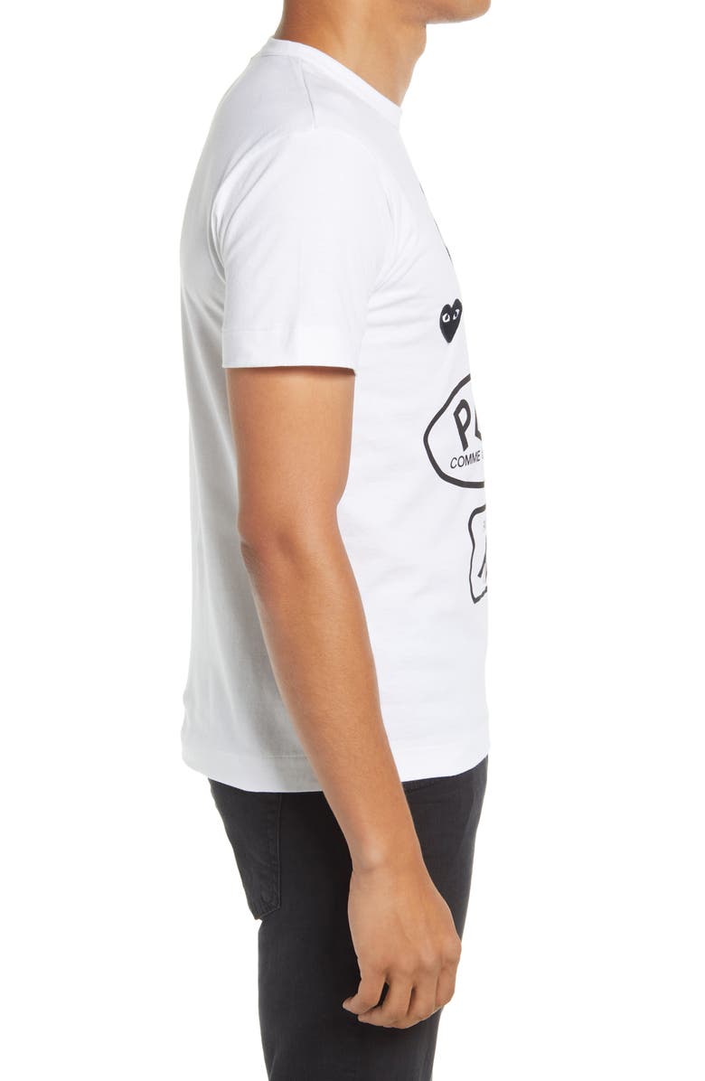 Comme des Garçons PLAY Multi Heart Cotton Graphic Tee, Alternate, color, 