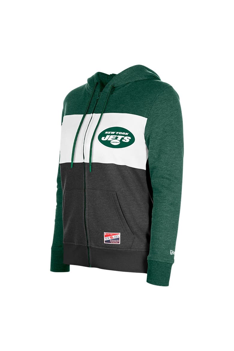 Women's New Era Green New York Jets Color-Block Full-Zip Hoodie, Alternate, color, Green