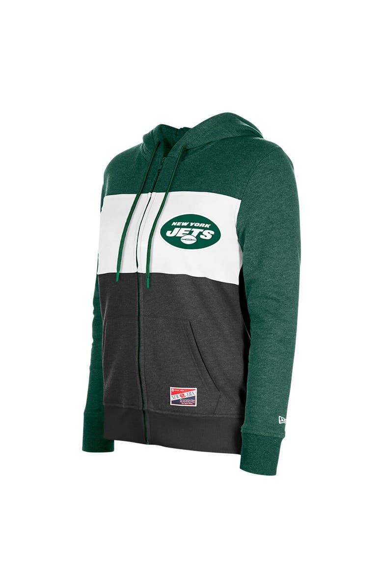 New Era Women's New Era Green New York Jets Color-Block Full-Zip Hoodie, Alternate, color, Green