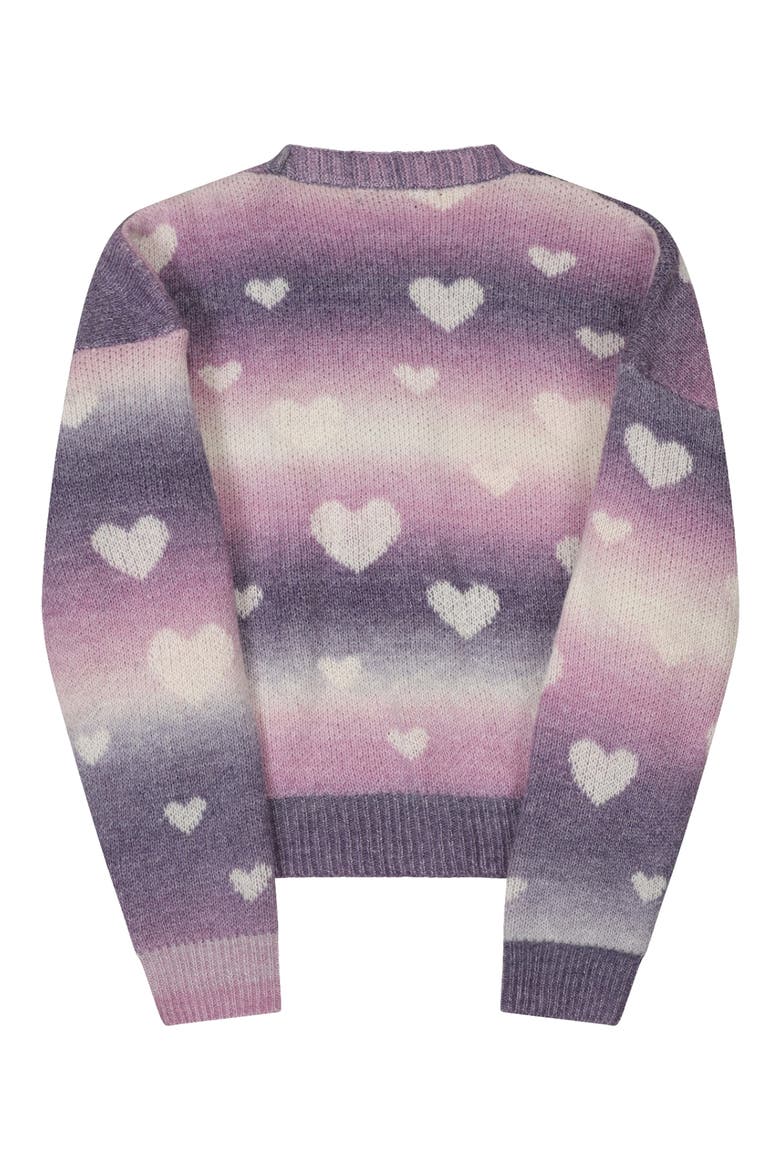 Kids' Ombré Heart Cardigan, Alternate, color, IRIS
