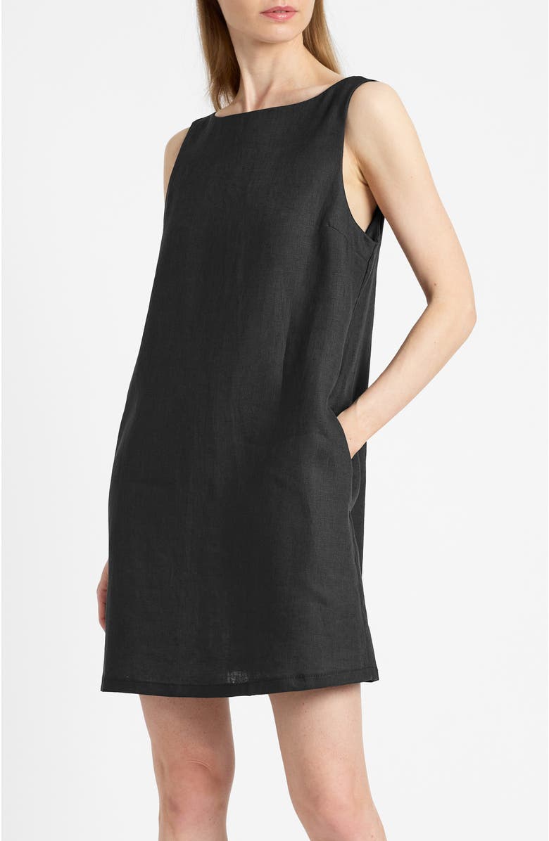 Santorelli Jaclyn Sleeveless Shift Dress, Alternate, color, Black