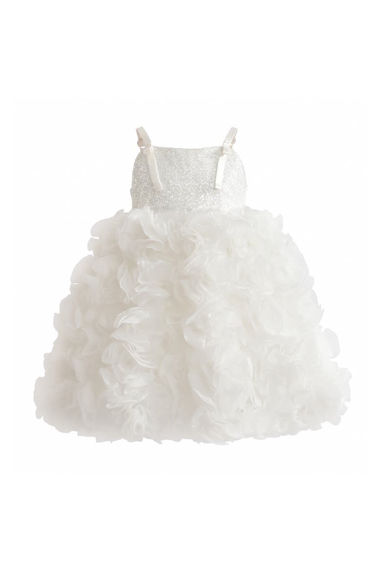 Arabella Glitter Ruffle Dress, Main, color, White